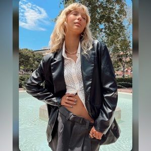 Polly JOCELYN FAUX LEATHER BLAZER BLACK Jacket